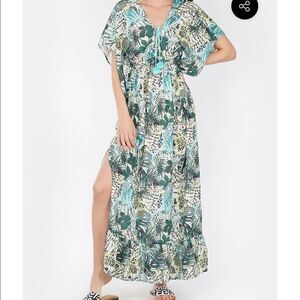 AMERICA & BEYOND Palm Maxi Dress Swimsuit Cover Up